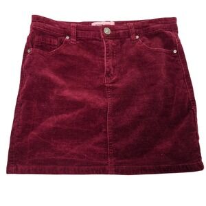 Mignon Jean Corduroy Skirt Burgundy A-Line Mini Size Medium MSR1302